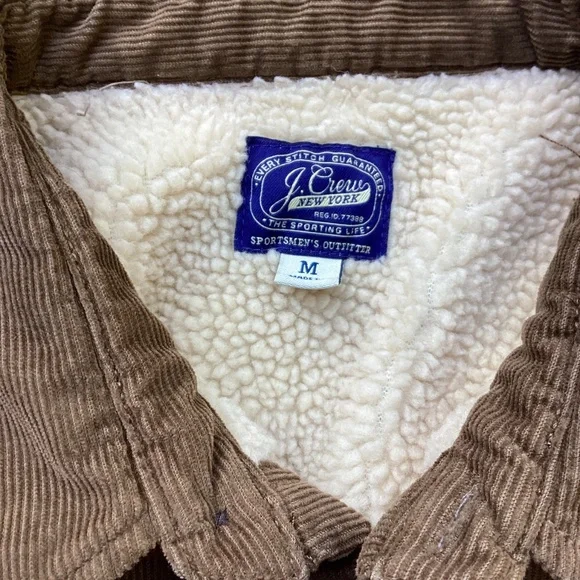 Excellent J.Crew Mens Corduroy Sherpa Lined Jacket Size M - Picture 4 of 12